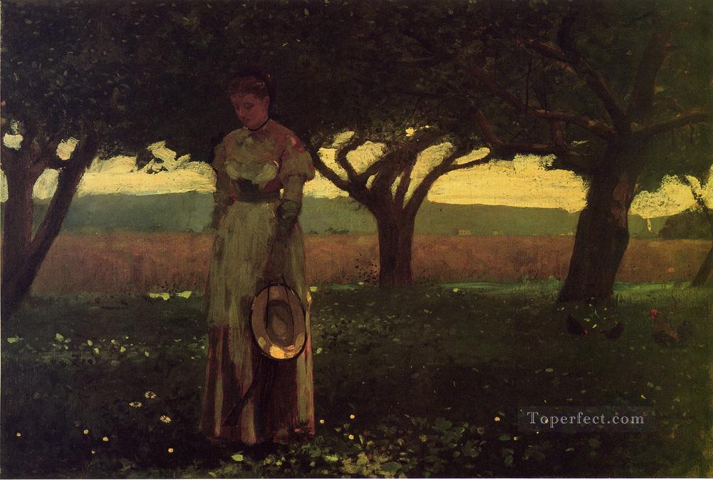 Girl in the Orchard Realism painter Winslow Homer Oil Paintings